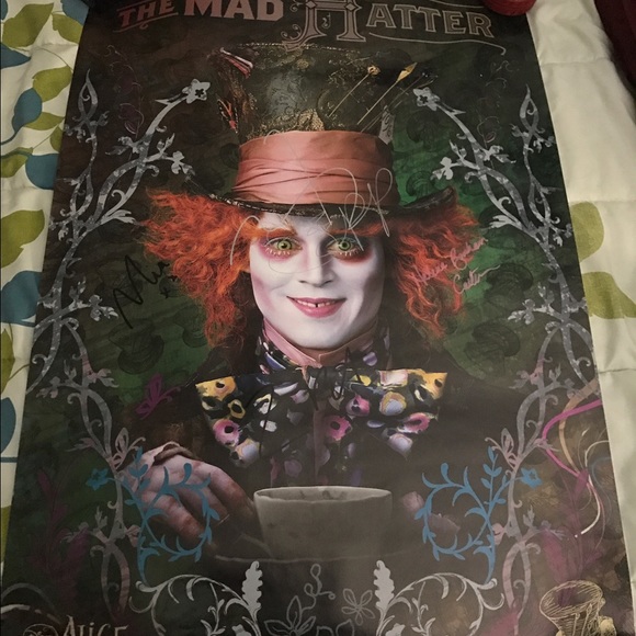 Signed Alice in wonderland poster