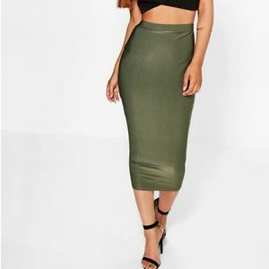 Khaki Midi Skirt
