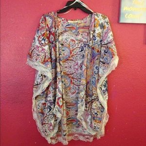 Pink Floral Printed Kimono