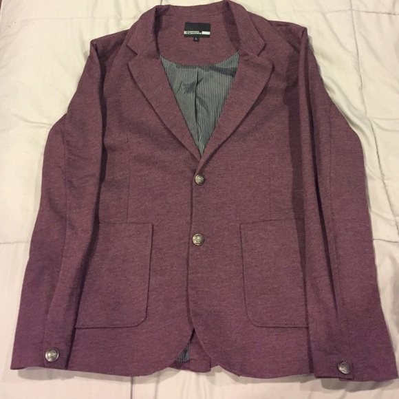 Men's Foreign Exchange burgundy blazer