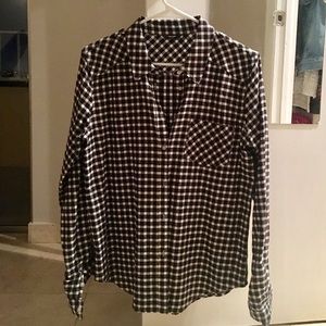 new Paige Denim black and white check button up