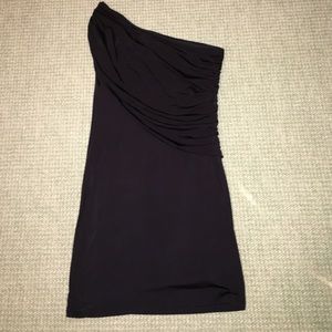 One shoulder black dress