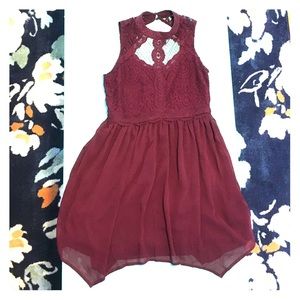 Lacey plum cocktail dress