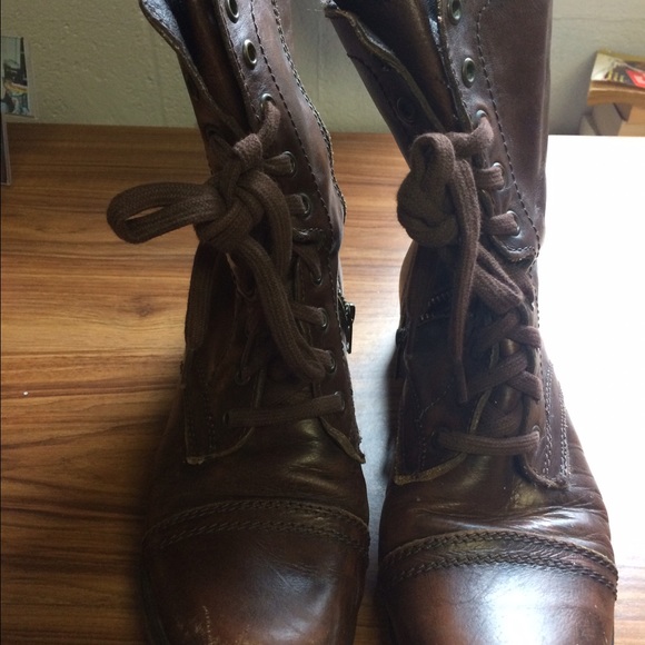Steve Madden Patent Leather Combat Boots