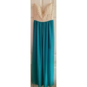 Lace and Chiffon Maxi Dress