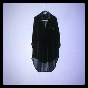 Sheer black blouse