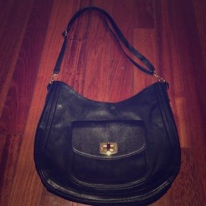 New Large Black Purse, Long Shoulder Strap