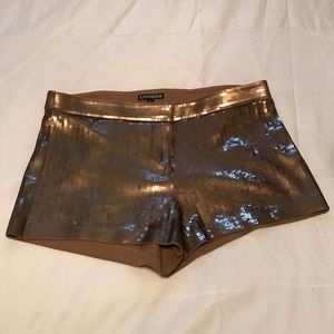 Gold sequin shorts from Express