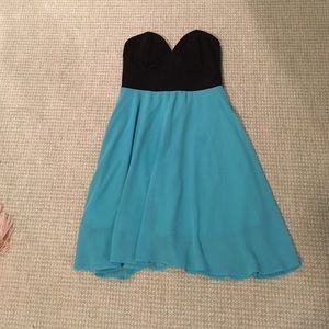 Strapless mini dress