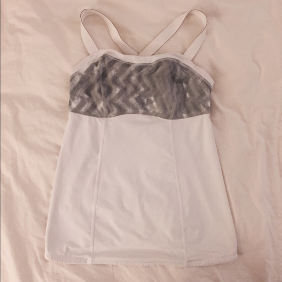 Lululemon white and grey padded top