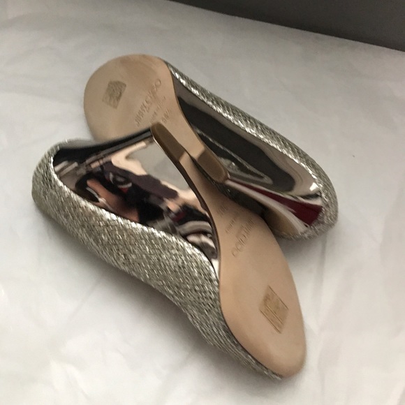 These are silver Jimmy Choo Baxen Wedge Pumps - Picture 3 of 4