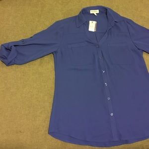 Express Royal blue button down shirt