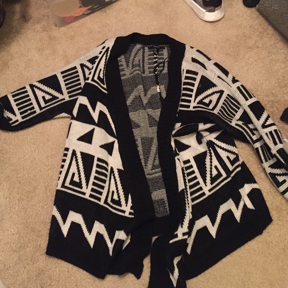Size small forever 21 black & white cardigan