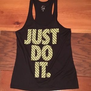 Nike Dri-Fit workout tank Just Do It Lime yellow