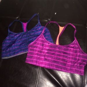 2 colorful sports bras