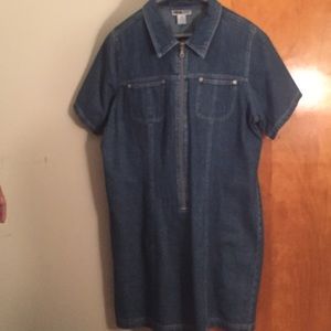 Half zip jean dress