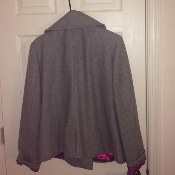 🆕📍Grey heather wool coat w/ pink silk inside XXL - Picture 4 of 4