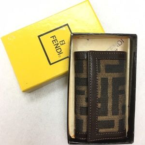 🎉HP🎉FENDI Zucca Key Holder 6keys Canvas/Leather