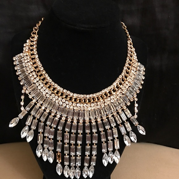 Eye Candy Los Angeles Crystal Necklace-Gold-NWOT