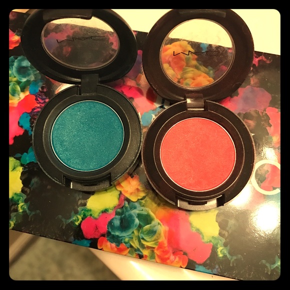 Two vibrant authentic MAC eyeshadows