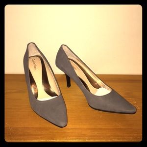 Calvin Klein Dolly Kid Gray Suede Pumps