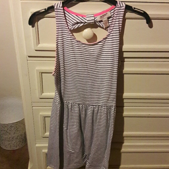 Navy blue and white stripped dress