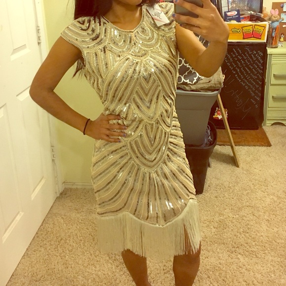 Beige Flapper Dress