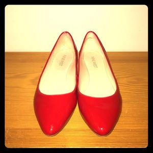 Nine West Speakup Patent Leather Red Flats
