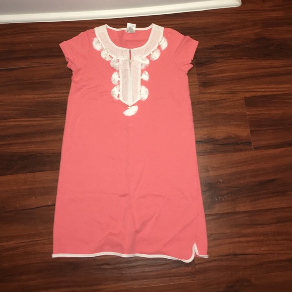 Girls coral  J Crew dress with tassels size 7