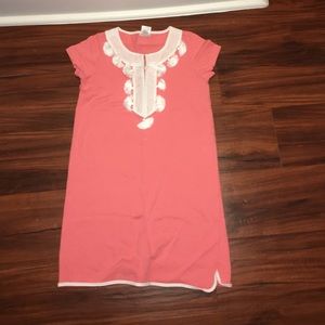 Girls coral  J Crew dress with tassels size 7