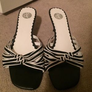 Black and white heels
