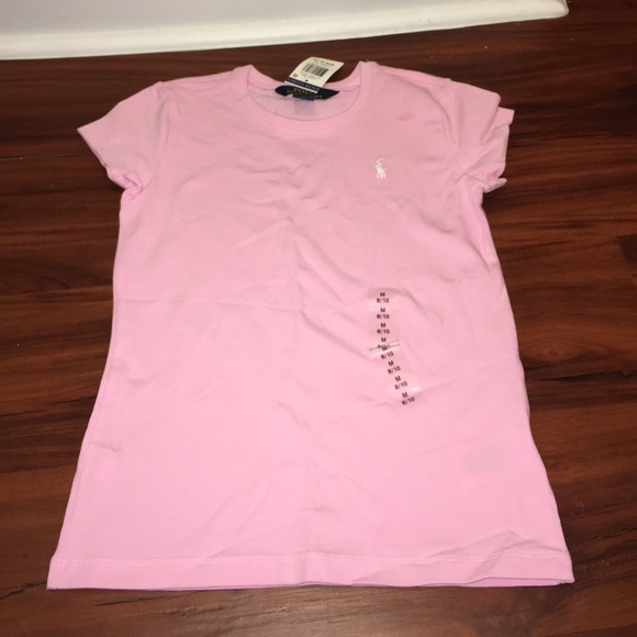 Girls pink Polo T-shirt size 8/10.