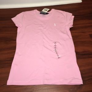 Girls pink Polo T-shirt size 8/10.