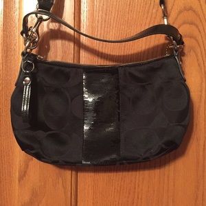 COACH EUC Black Sequin Cross Body Purse