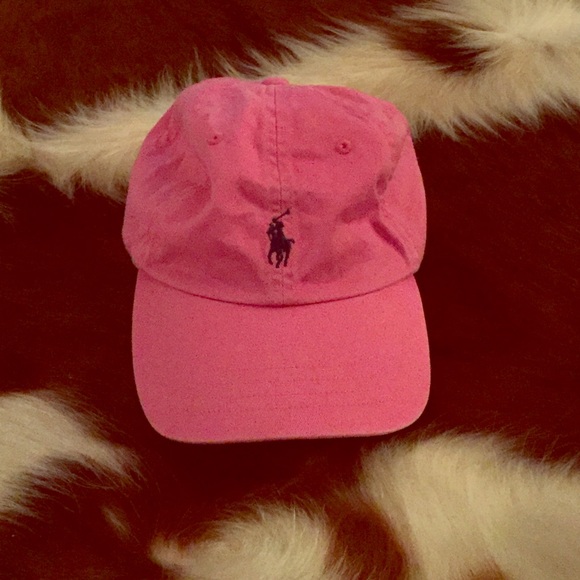 Polo hat- Pink with Navy blue horse