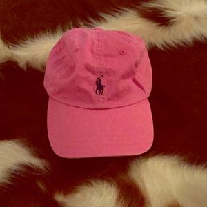 Polo hat- Pink with Navy blue horse