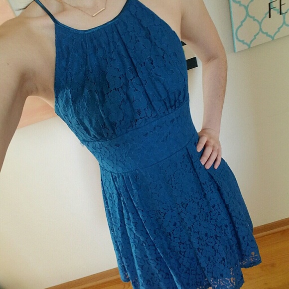 Blue Lace Dress - Picture 2 of 4