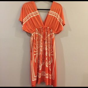 Salmon silk dress