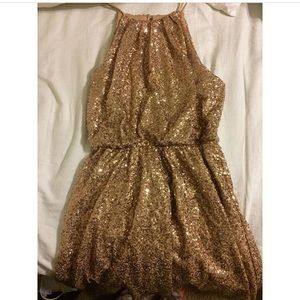 Rose gold sequin dress