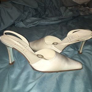 Cynthia Rowley Sling back white wedding shoes