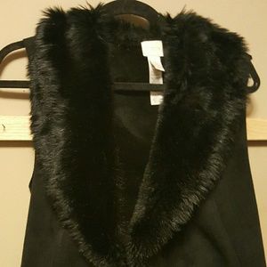 Chico's faux fur collared vest