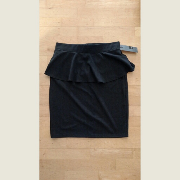 Black peplum skirt