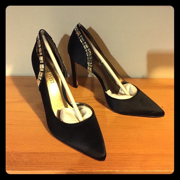 NEW Nine West Black Satin Tapdance Heels