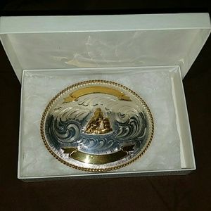 Barrel Racer trophy belt buckle engraved