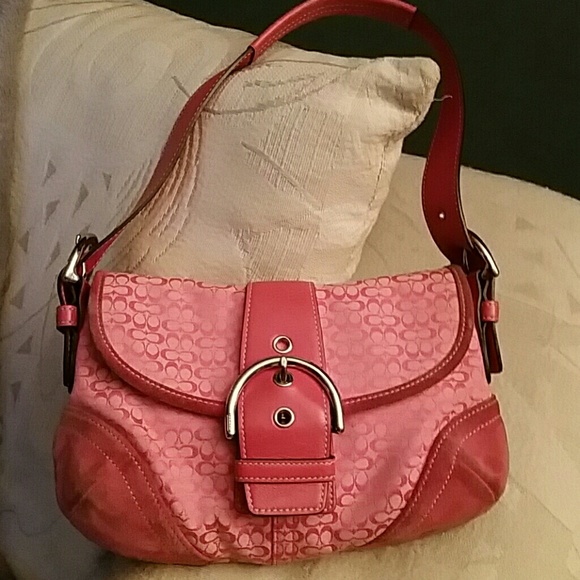 Coach Handbags - Pink coach shoulder purse