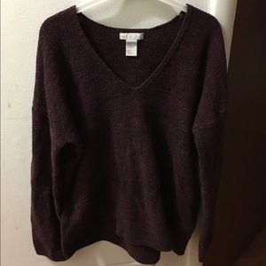 Burgundy Vneck Sweater
