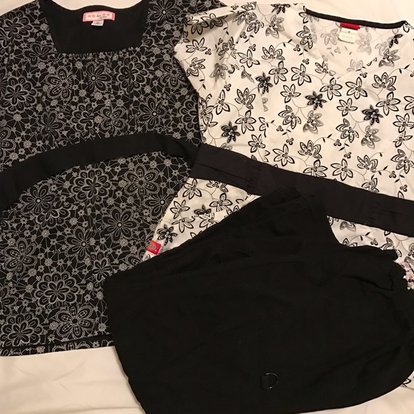 Two scrub tops and scrub pants
