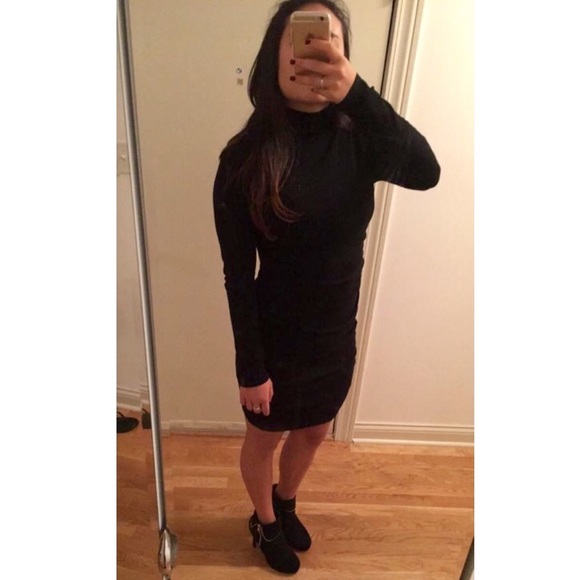 Black long sleeve high neck dress from Express