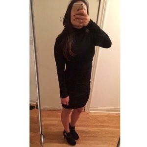 Black long sleeve high neck dress from Express