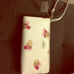 Coach Floral-Print Coated Canvas Zip Wallet NWT